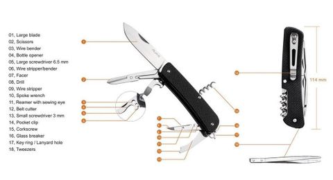Ruike L31 Dao xếp kèm kéo 18 chức năng cỡ lớn