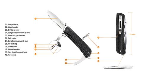 Ruike LD21 Dao xếp bỏ túi đa năng có khóa lưỡi