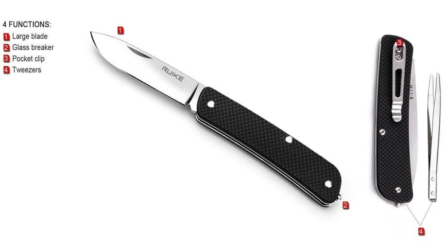 Ruike M11 dao xếp bỏ túi kèm nhíp và đầu phá kính