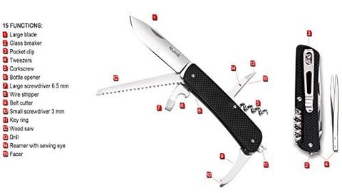 Ruike M32 Dao xếp kèm cưa 15 chức năng bỏ túi