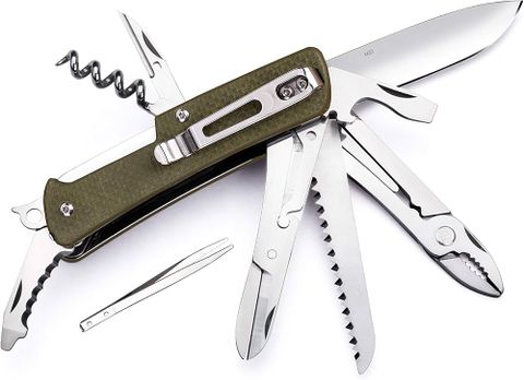 Ruike M51 Dao xếp kèm Kìm-cưa-kéo 19 chức năng bỏ túi