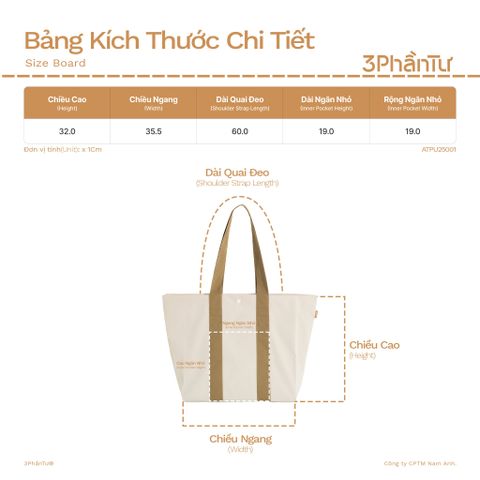 Túi Tote Viền Nổi Vải Thế Hệ Mới - ATTU25001