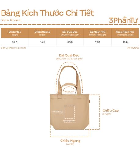 Túi Tote Mini 3PhầnTư - ATTU24002
