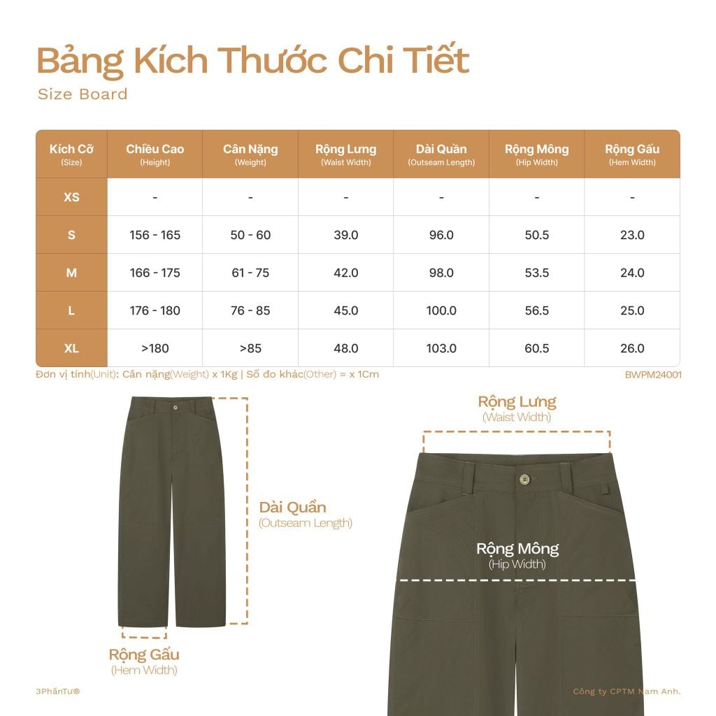 Quần Dài Work-wear Ống Đứng Vải Elasterell-P Dệt Chéo - BWPM24001