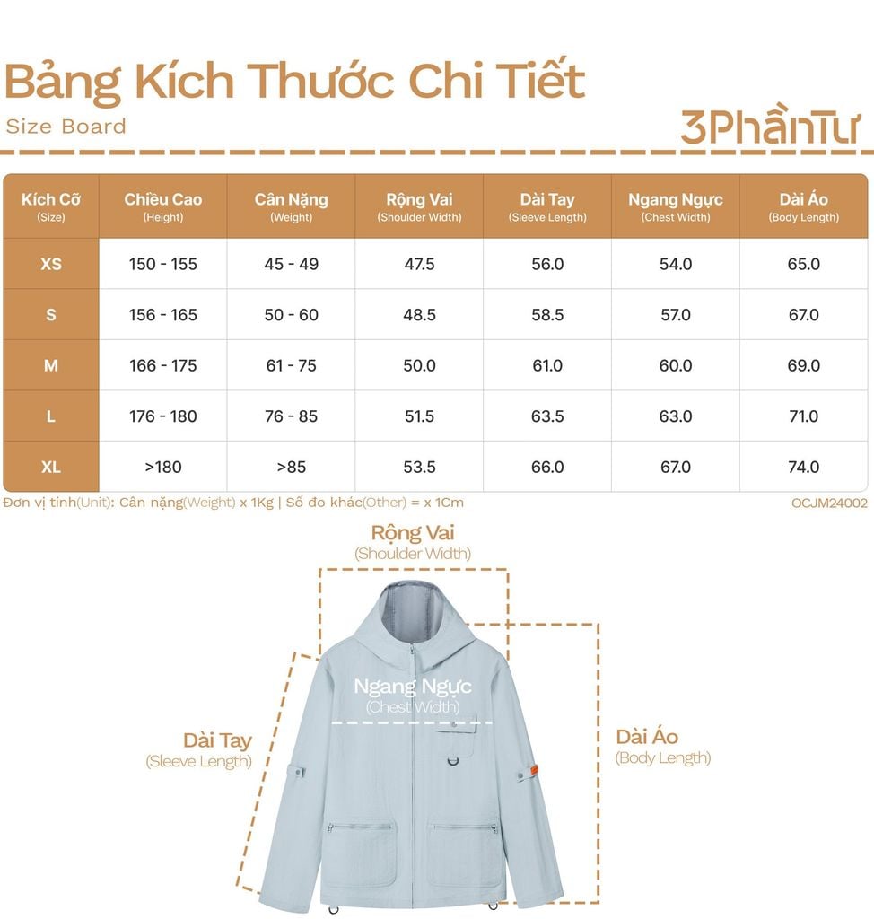 Áo Khoác Đa Năng Có Mũ Vải Taslan - OCJM24002