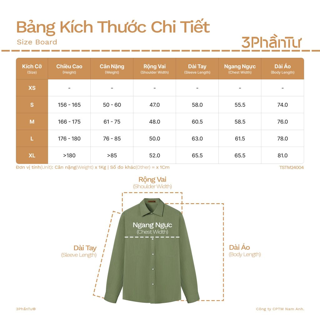 Áo Sơ Mi Dáng Regular Tay Dài - TSTM24004