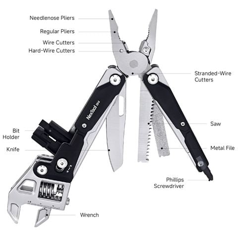 Nextool W40 Walker Cờ Lê mỏ lết Ratchet kiêm kềm, dao, 13 chức năng