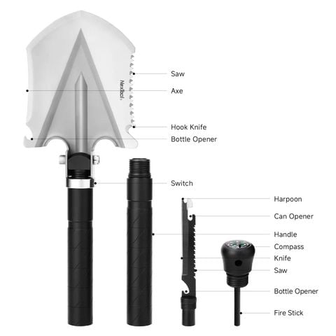 Nextool Multi Shovel xẻng sinh tồn đa năng lắp ráp