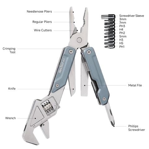 Nextool W20 Walker cờ lê mỏ lết xếp gọn kiêm kềm, dao, 8 chức năng