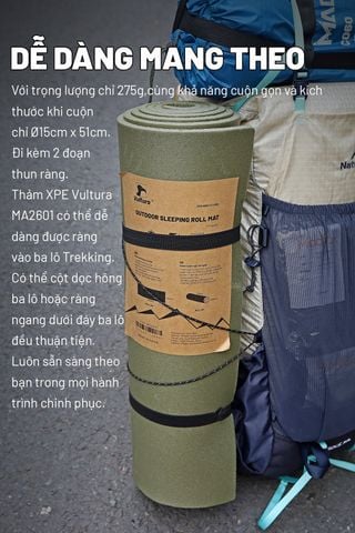 Vultura MA2601 - Thảm cuộn trải ngủ cho Trekking dã ngoại siêu nhẹ