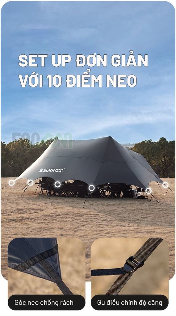Lều trung tâm (lều tăng) cho 10-20 người BLACKDOG CBD2450WS046