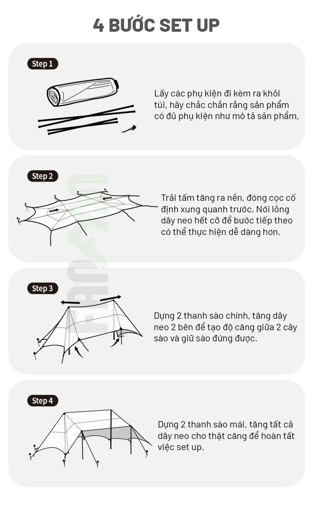 Lều trung tâm (lều tăng) cho 10-20 người BLACKDOG CBD2450WS046