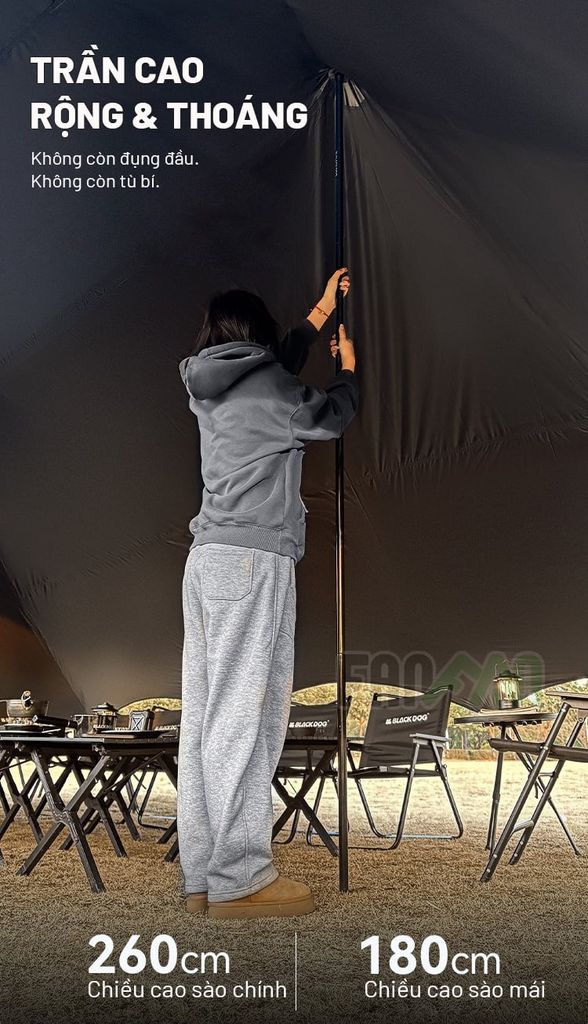 Lều trung tâm (lều tăng) cho 10-20 người BLACKDOG CBD2450WS046