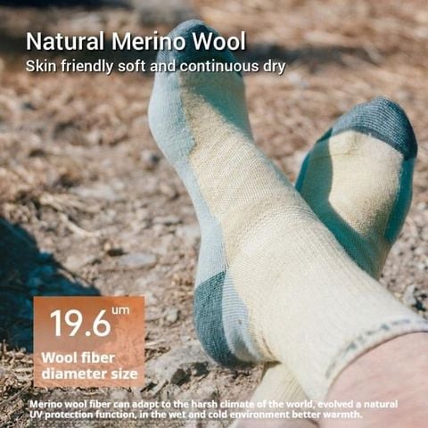 Vớ Trekking giữ ấm len lông cừu Naturehike CYY2541FS011