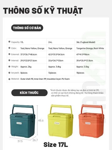Thùng đá giữ lạnh Naturehike Whales-Pro CNK2650CF012