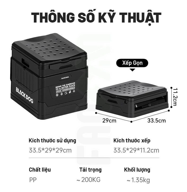 Toilet di động xếp gọn BLACKDOG CBD2550PJ079