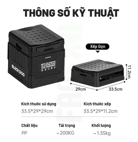 Toilet di động xếp gọn BLACKDOG CBD2550PJ079