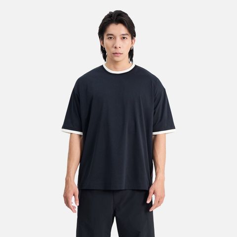 Áo Thun Dáng Relax Vải Sorona Phối Bo - TTSM25015