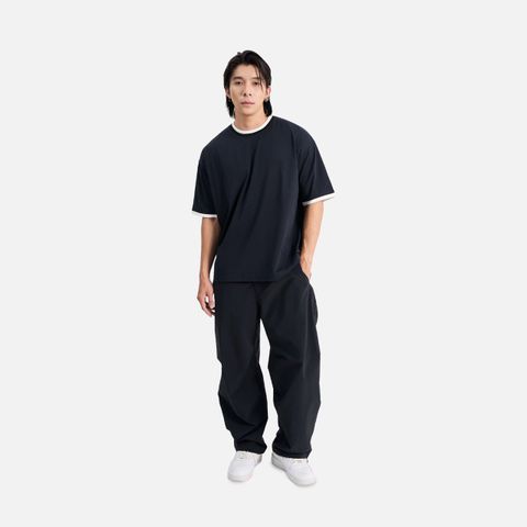 Áo Thun Dáng Relax Vải Sorona Phối Bo - TTSM25015