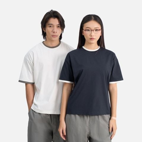 Áo Thun Dáng Relax Vải Sorona Phối Bo - TTSM25015