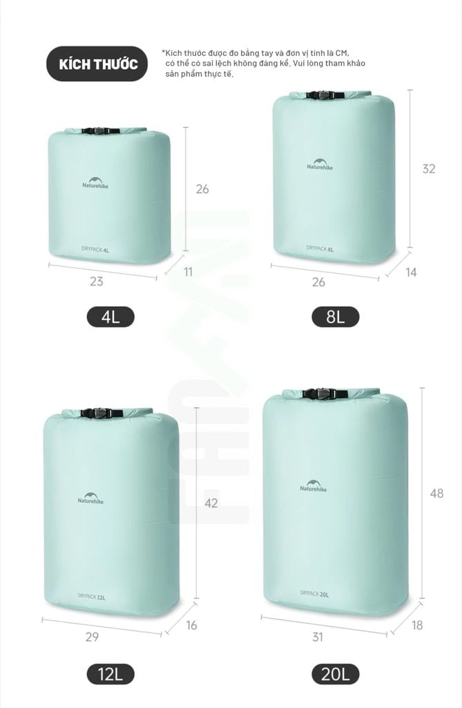 Túi khô chống nước hút chân không Naturehike CNK2550XB012 / CNK2650XB019