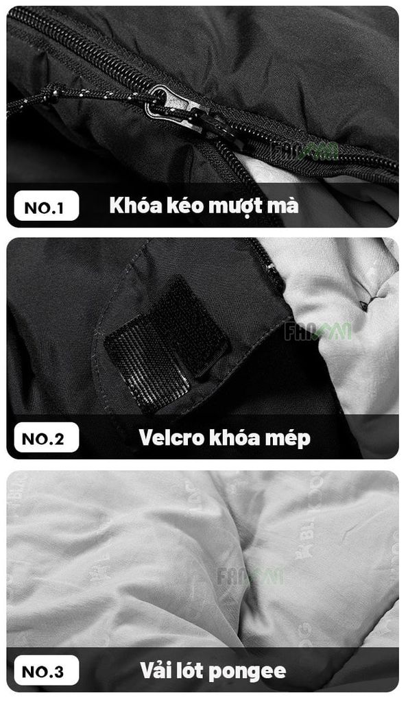 Túi ngủ chữ nhật BLACKDOG CBD2550WS052