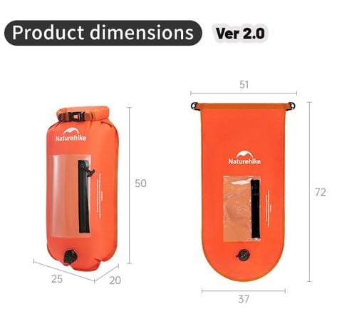 Túi phao bơi kiêm đựng đồ chống nước Naturehike 18L NH17S001-G
