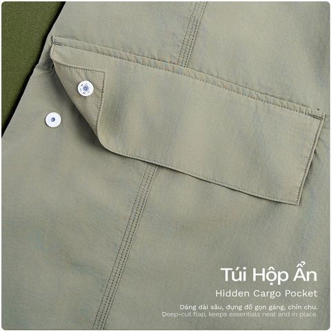Quần Dài Cargo Túi Hộp Vải Taslan - BCGM24001