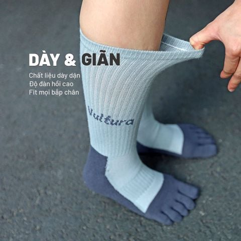 Vớ Trekking 5 ngón chân Coolmax cổ cao Vultura 5-toe socks VTR-SC2501