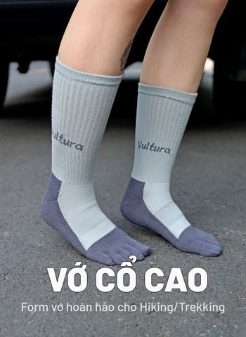 Vớ Trekking 5 ngón chân Coolmax cổ cao Vultura 5-toe socks VTR-SC2501