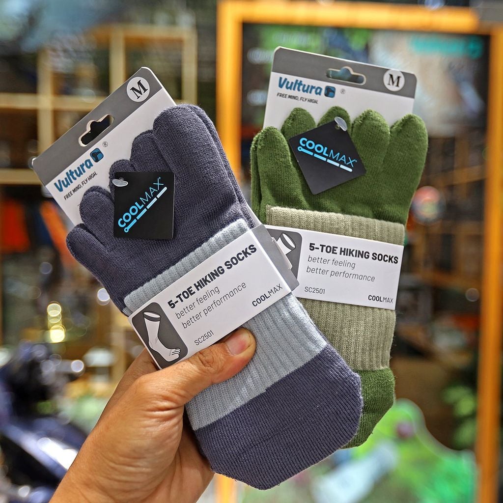 Vớ Trekking 5 ngón chân Coolmax cổ cao Vultura 5-toe socks VTR-SC2501