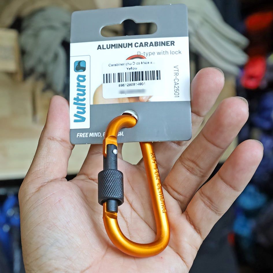 Carabiner chữ D có khóa vặn Vultura VTR-CA2501