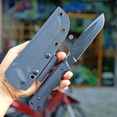 Vultura KX-12 Raven dao dã ngoại Full-tang, thép D2, ốp cán G10, vỏ Kydex