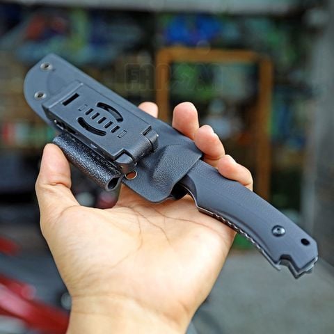 Vultura KX-12 Raven dao dã ngoại Full-tang, thép D2, ốp cán G10, vỏ Kydex