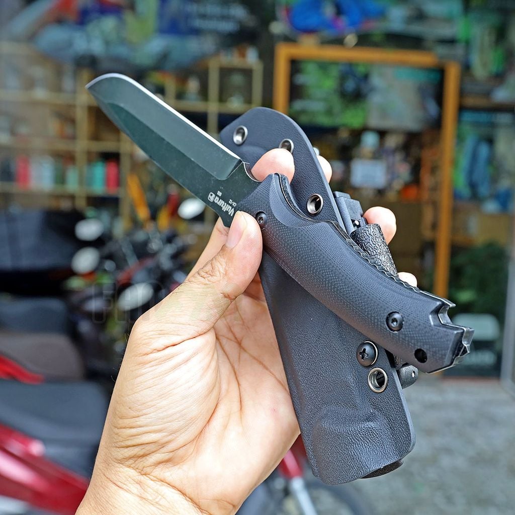Vultura KX-12 Raven dao dã ngoại Full-tang, thép D2, ốp cán G10, vỏ Kydex