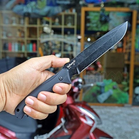 Vultura KX-12 Raven dao dã ngoại Full-tang, thép D2, ốp cán G10, vỏ Kydex