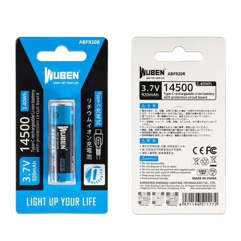 Pin sạc cỡ 14500 - 920mAh Wuben ABF920R