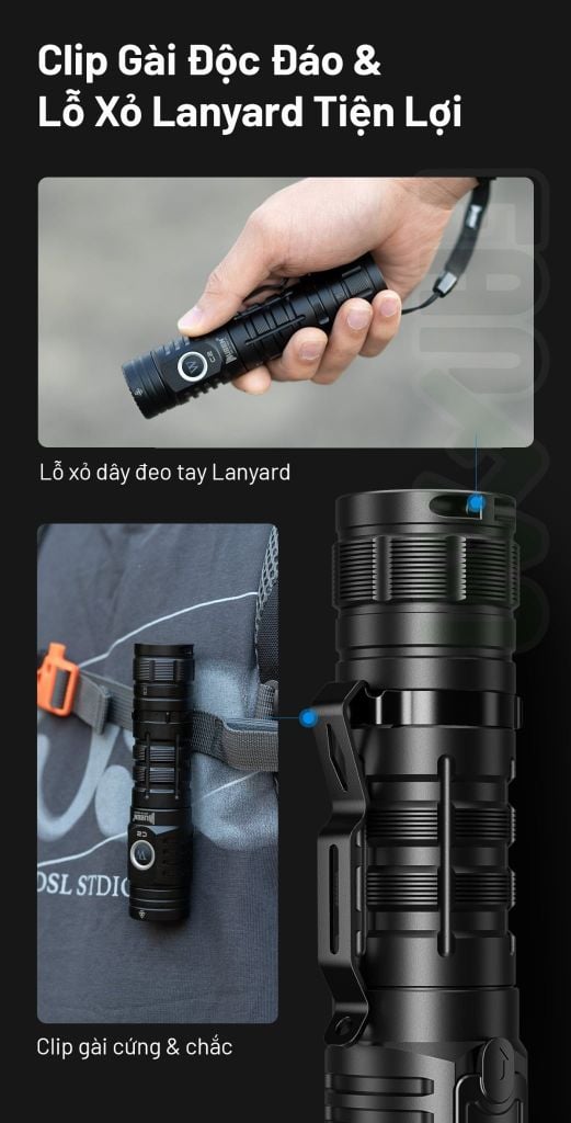 Wuben C2 đèn pin sạc dự phòng đa năng