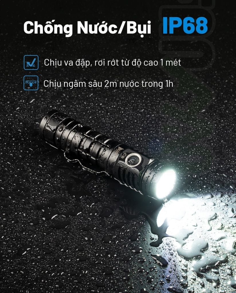 Wuben C2 đèn pin sạc dự phòng đa năng