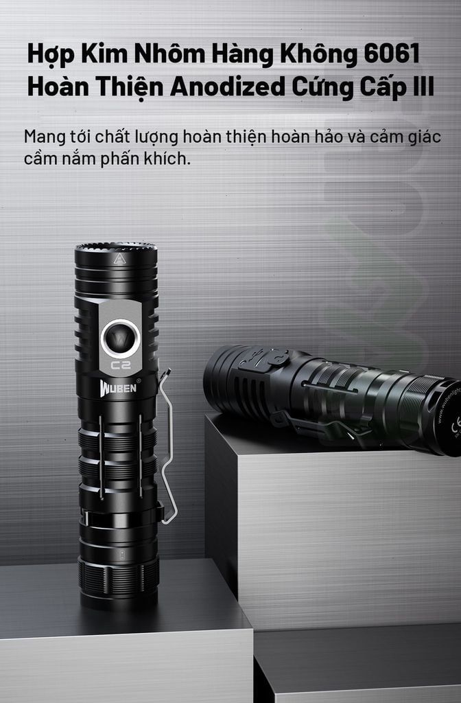 Wuben C2 đèn pin sạc dự phòng đa năng