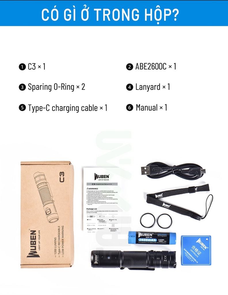 Wuben C3 đèn pin EDC đa năng