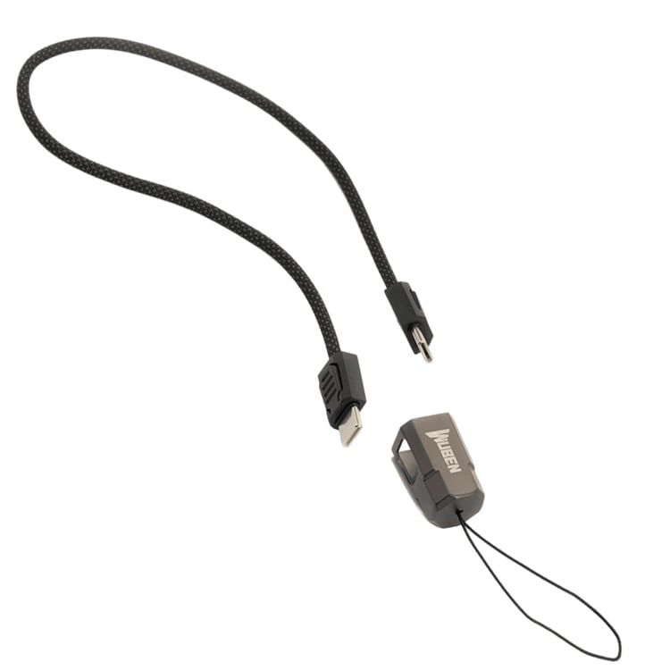 Wuben Charging Lanyard Cáp sạc 2 đầu Type-C bọc dây bện kiêm móc khóa đeo tay