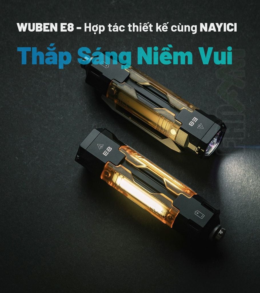 Wuben E8 đèn pin EDC bỏ túi 1300 lumens cao cấp