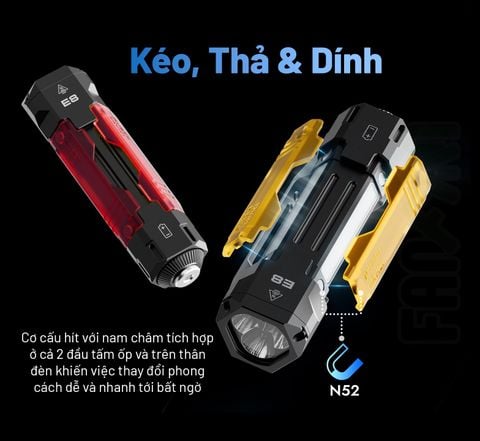 Wuben E8 đèn pin EDC bỏ túi 1300 lumens cao cấp