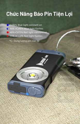 Wuben G2 đèn pin móc khóa nhỏ gọn 500LM pin sạc Type-C