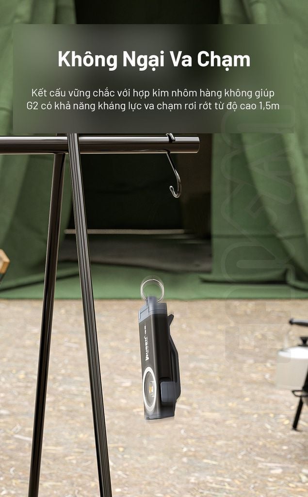 Wuben G2 đèn pin móc khóa nhỏ gọn 500LM pin sạc Type-C