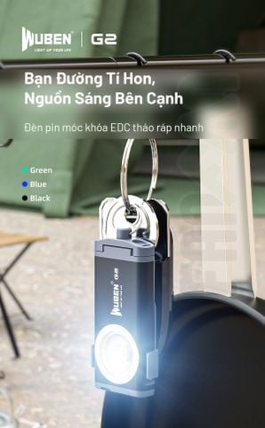Wuben G2 đèn pin móc khóa nhỏ gọn 500LM pin sạc Type-C