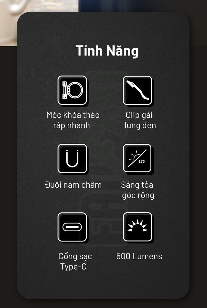 Wuben G2 đèn pin móc khóa nhỏ gọn 500LM pin sạc Type-C