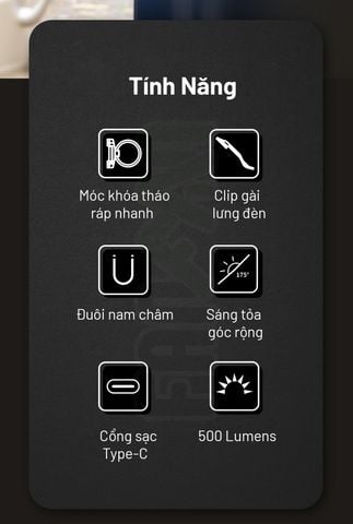 Wuben G2 đèn pin móc khóa nhỏ gọn 500LM pin sạc Type-C