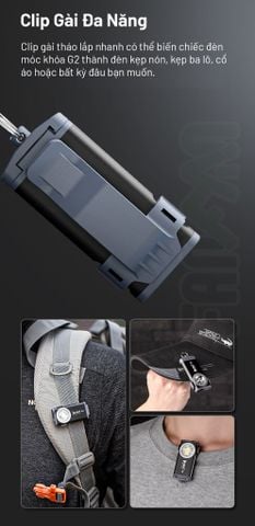 Wuben G2 đèn pin móc khóa nhỏ gọn 500LM pin sạc Type-C